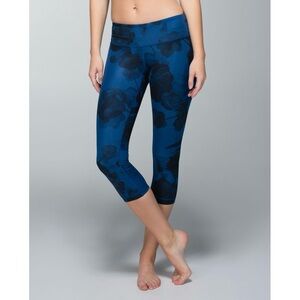 Lululemon Wunder Under Jumbo Inky Floral Black Inkwell Cropped Leggings
